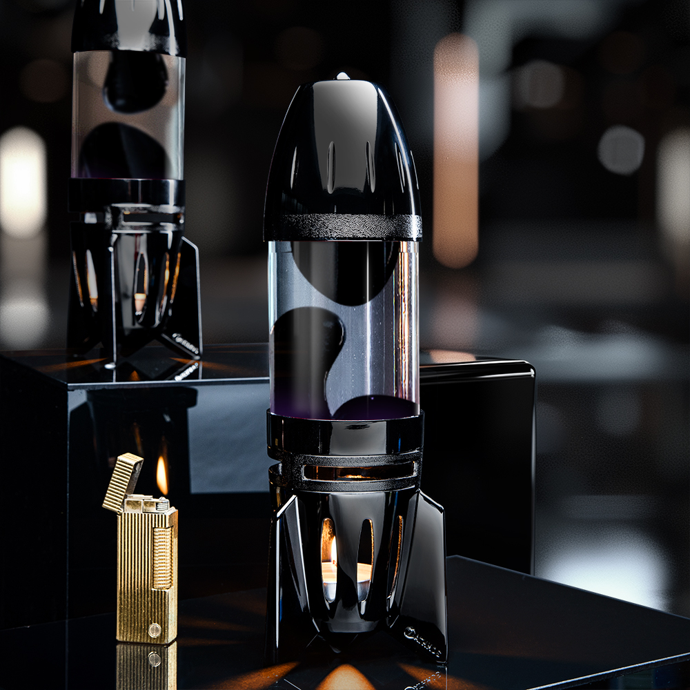 Mathmos Fireflow Zwart Lavalamp Donker Paars