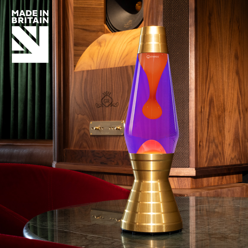Mathmos Astro Vinyl Lavalamp Goud Violet/Oranje