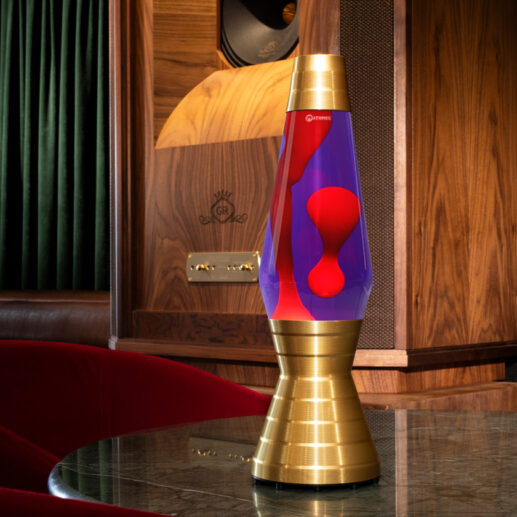 Mathmos Astro Vinyl Lavalamp Goud Violet/Rood