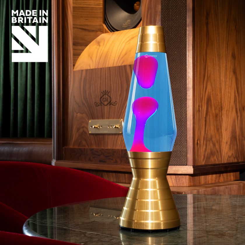 Mathmos Astro Vinyl Lavalamp Goud Blauw/Roze