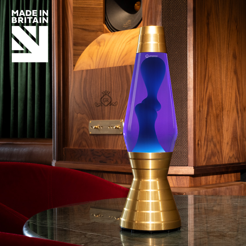 Mathmos Astro Vinyl Lavalamp Goud Violet/Turquoise
