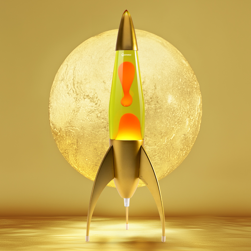 Mathmos Telstar raket lavalamp Goud Geel/Oranje